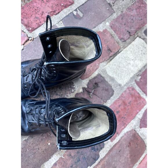 BF Goodrich Vintage Black Leather Military Combat Boots Mens Size 7.5R 1972 - Picture 2 of 8